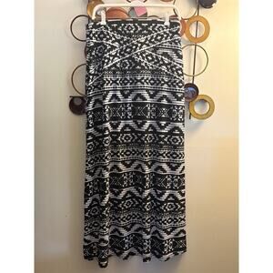 D3 Eci women’s medium midi to maxi dress black and white strapless